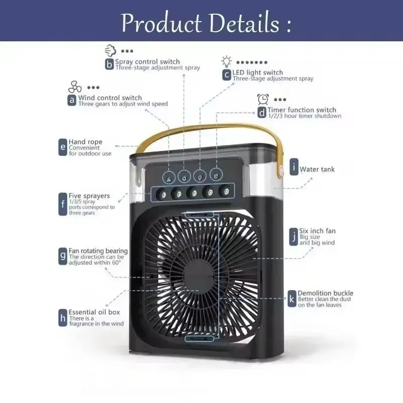 Mini Aire Acondicionado Portátil 3-en-1